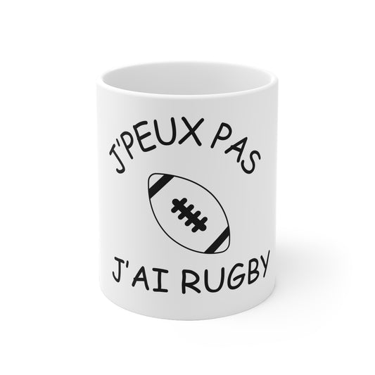 Mug "Je peux pas j'ai rugby"