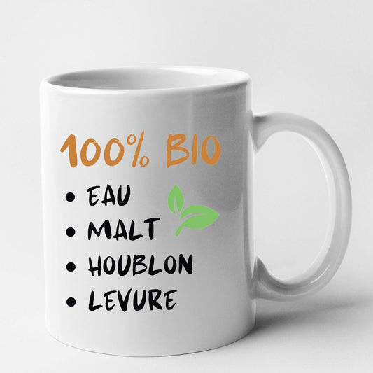 Mug 100% bio eau malt houblon levure