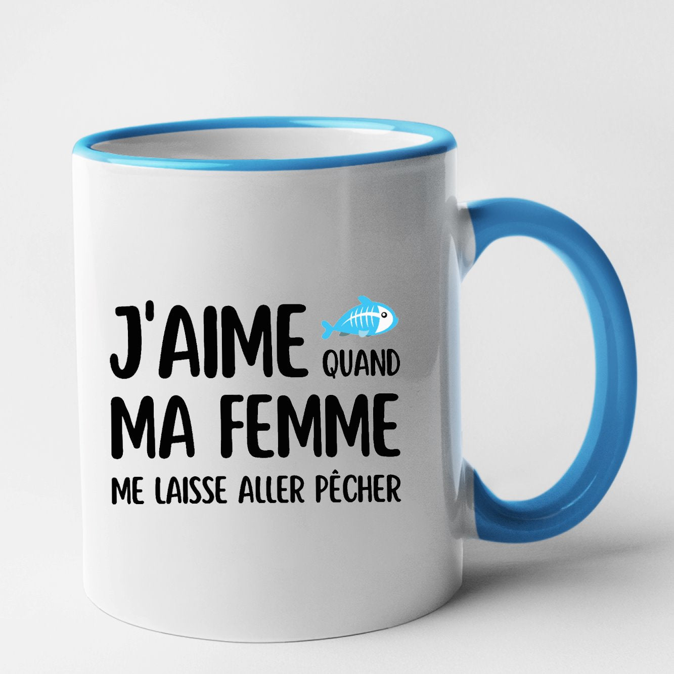 Mug J'aime quand ma femme me laisse aller pêcher