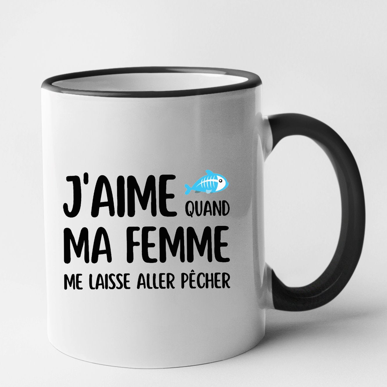 Mug J'aime quand ma femme me laisse aller pêcher