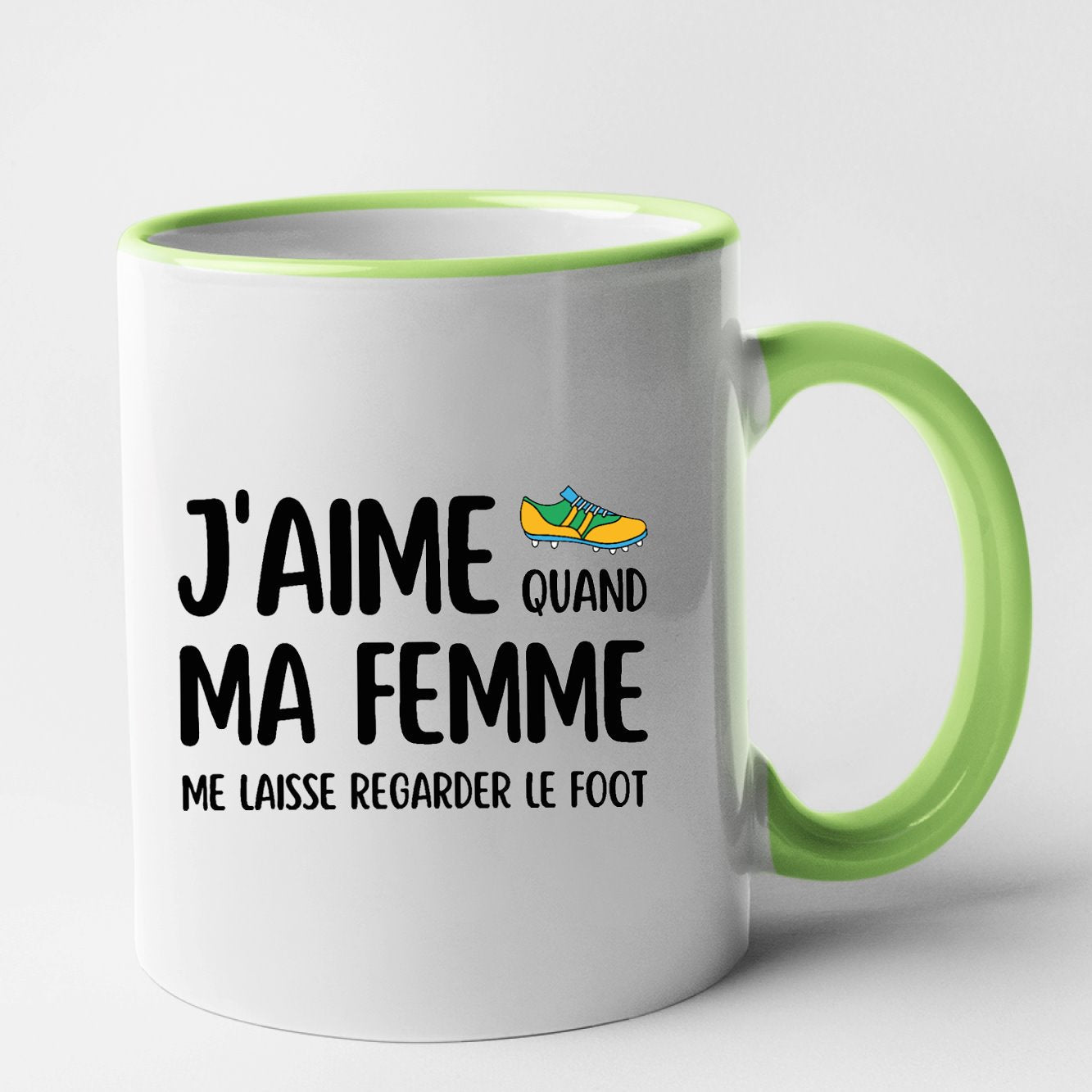 Mug J'aime quand ma femme me laisse regarder le foot