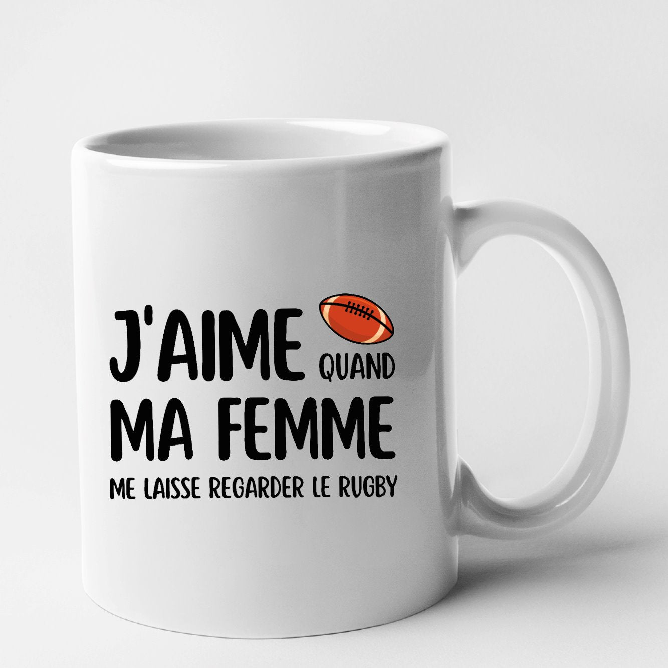 Mug J'aime quand ma femme me laisse regarder le rugby