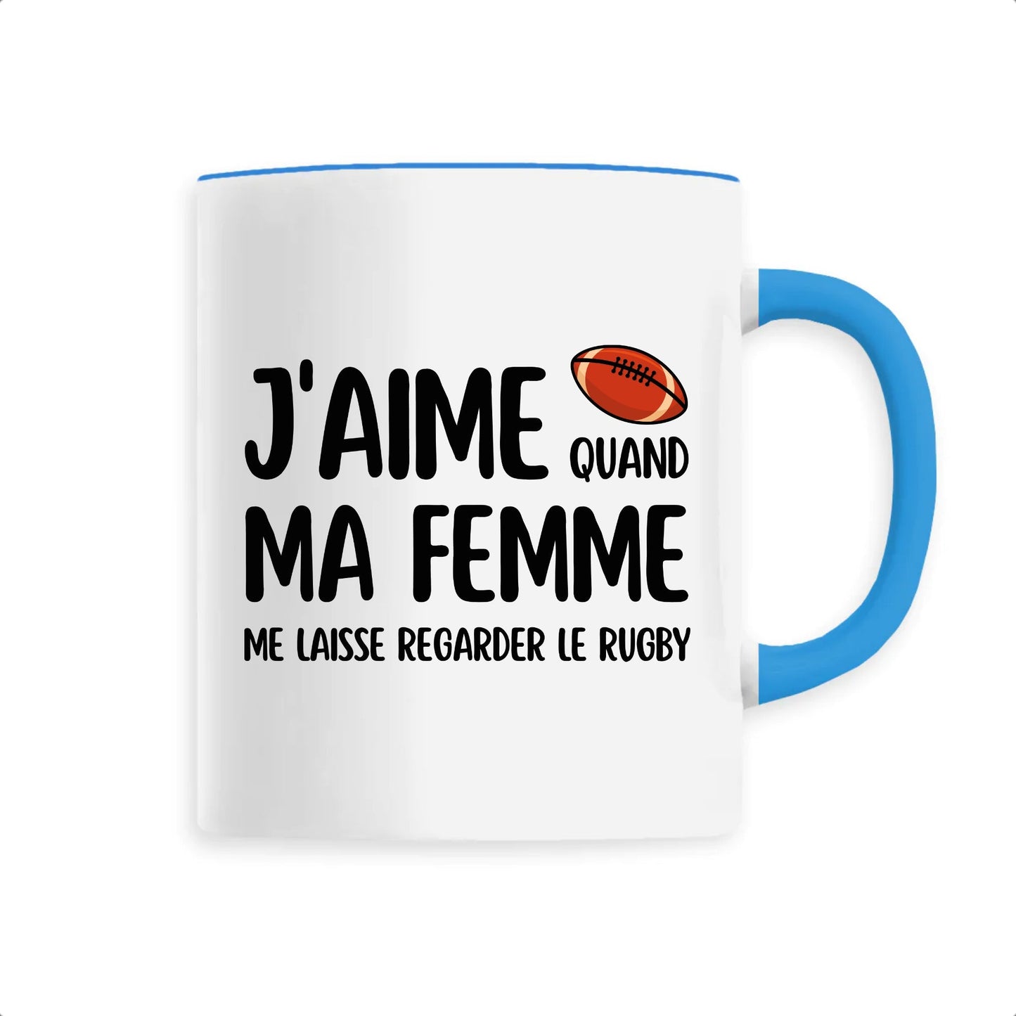 Mug J'aime quand ma femme me laisse regarder le rugby