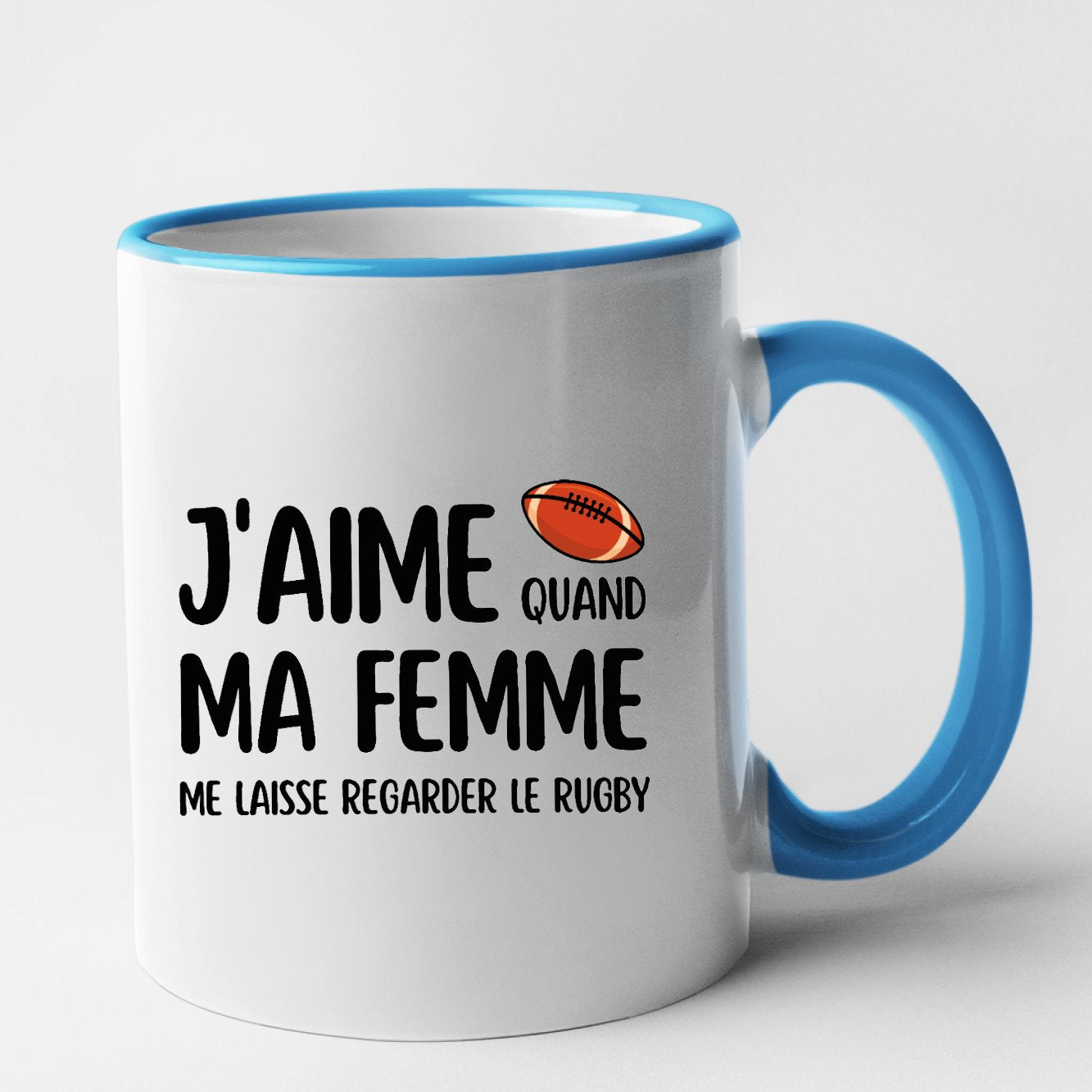 Mug J'aime quand ma femme me laisse regarder le rugby