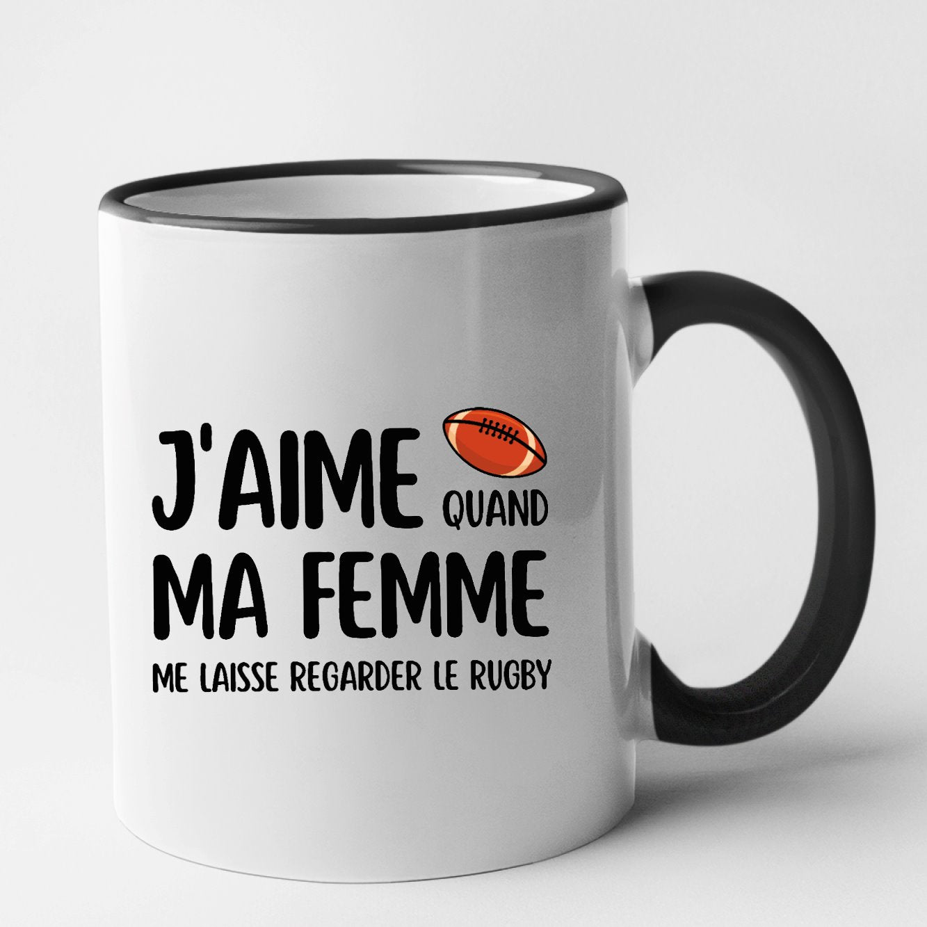 Mug J'aime quand ma femme me laisse regarder le rugby