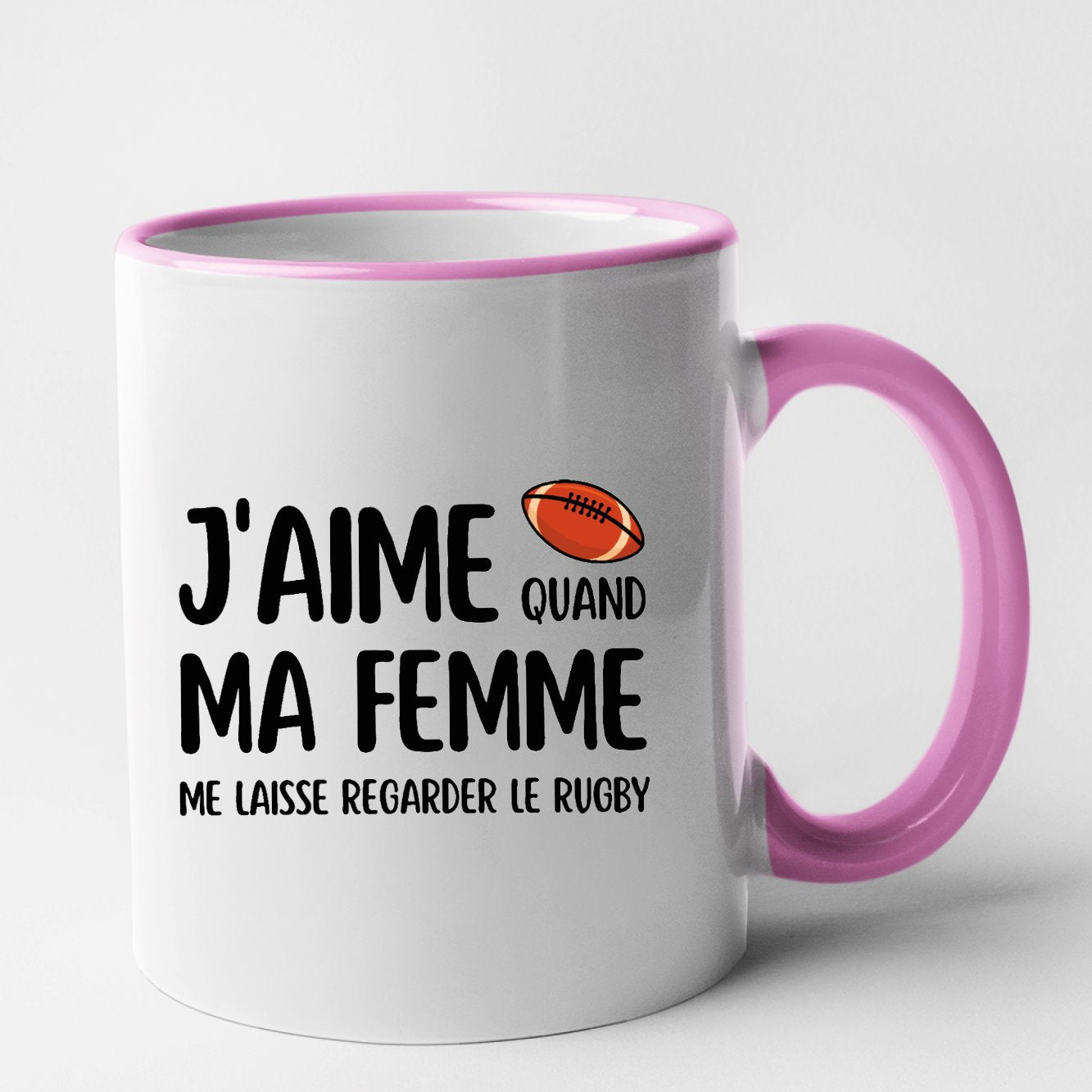 Mug J'aime quand ma femme me laisse regarder le rugby