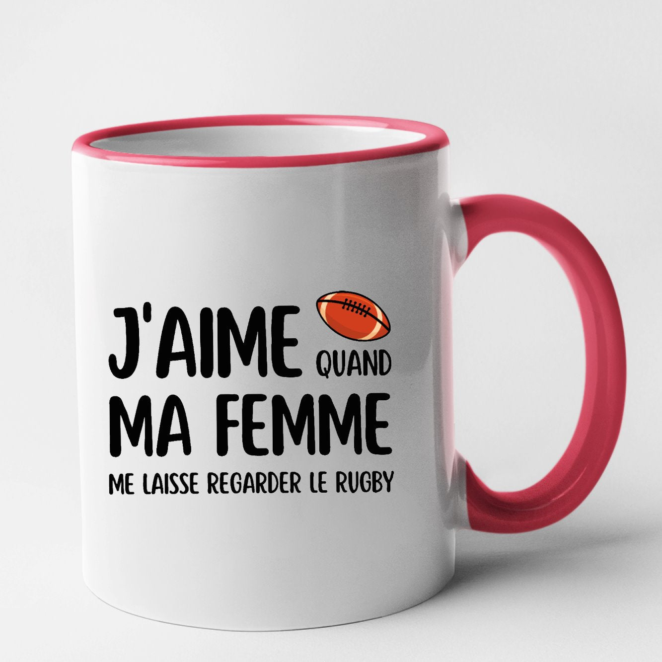 Mug J'aime quand ma femme me laisse regarder le rugby