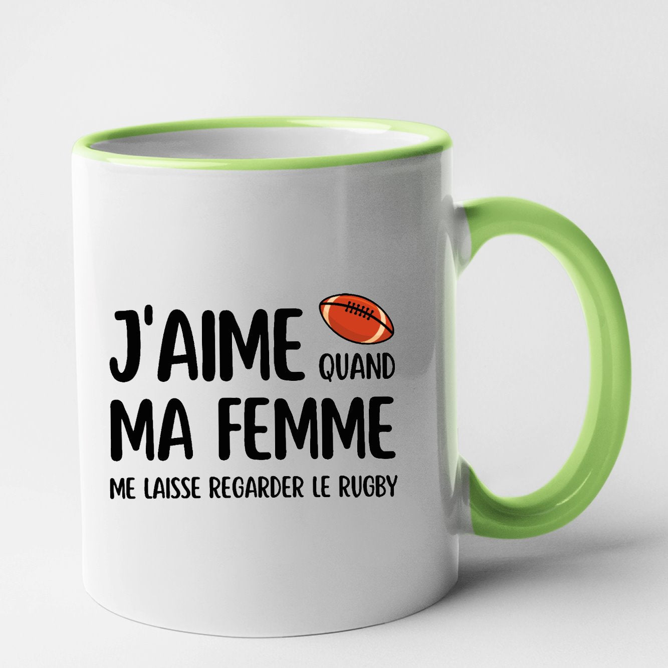 Mug J'aime quand ma femme me laisse regarder le rugby