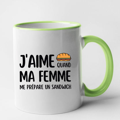 Mug J'aime quand ma femme me prépare un sandwich