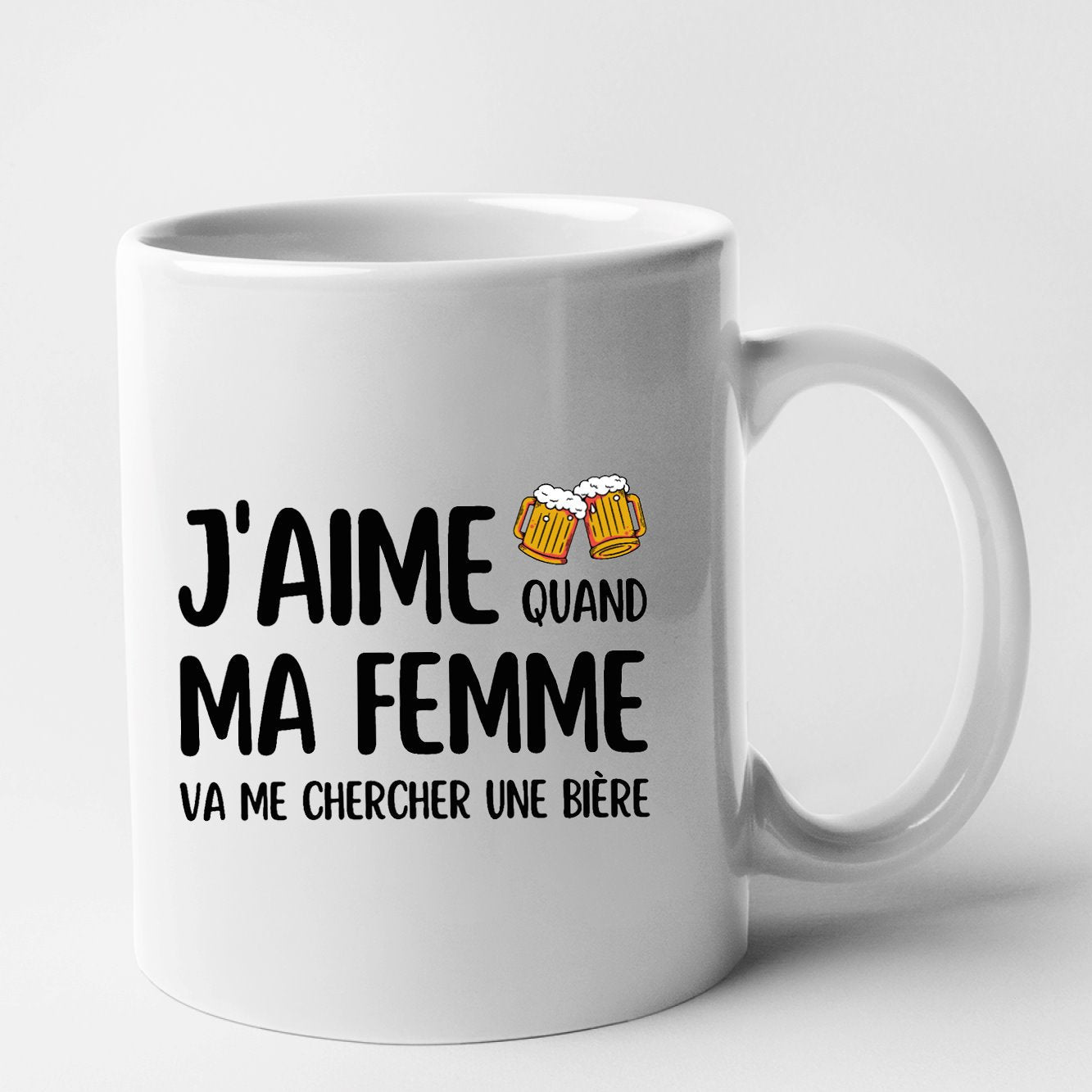 Mug J'aime quand ma femme va me chercher une bière