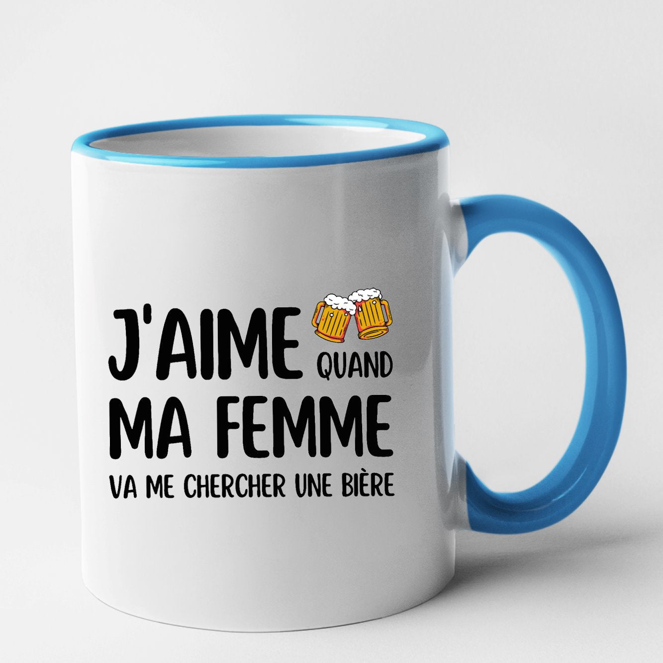 Mug J'aime quand ma femme va me chercher une bière