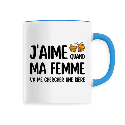 Mug J'aime quand ma femme va me chercher une bière