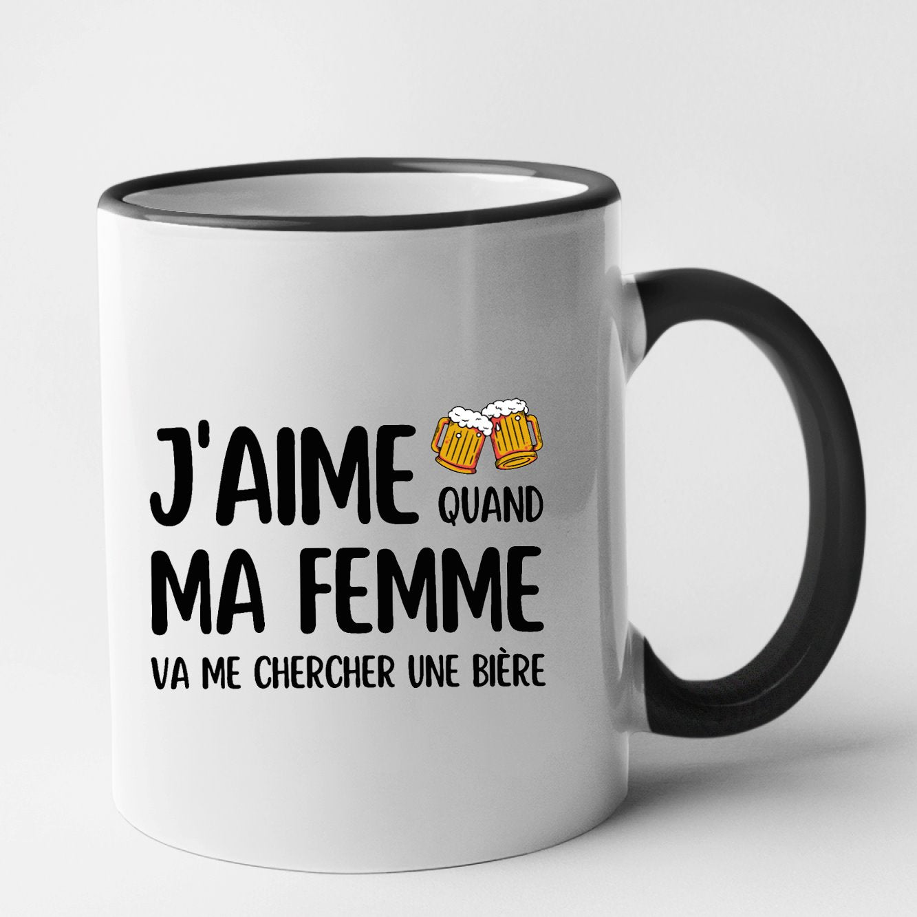 Mug J'aime quand ma femme va me chercher une bière