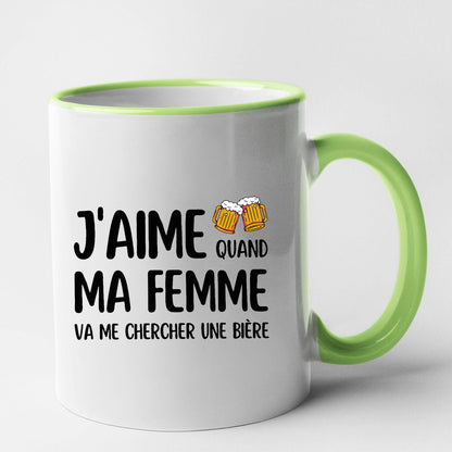 Mug J'aime quand ma femme va me chercher une bière