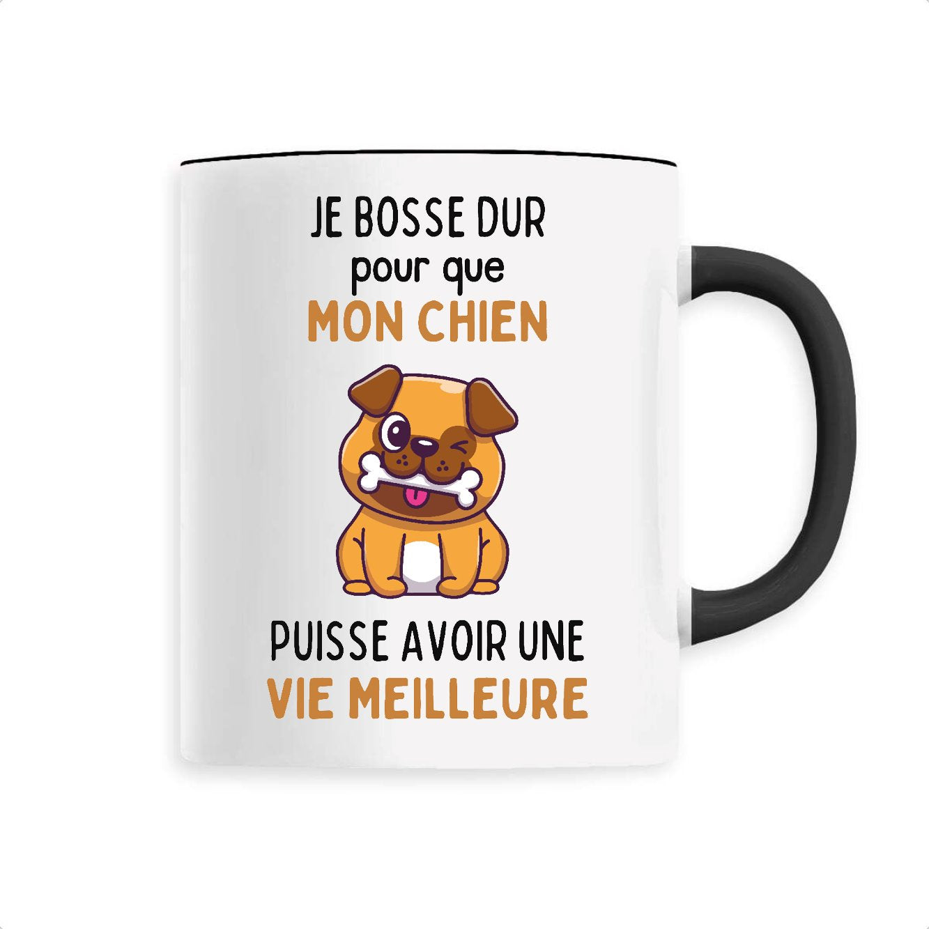 Mug Je bosse dur pour mon chien