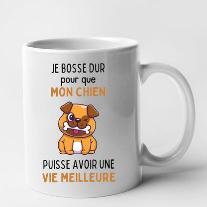 Mug Je bosse dur pour mon chien