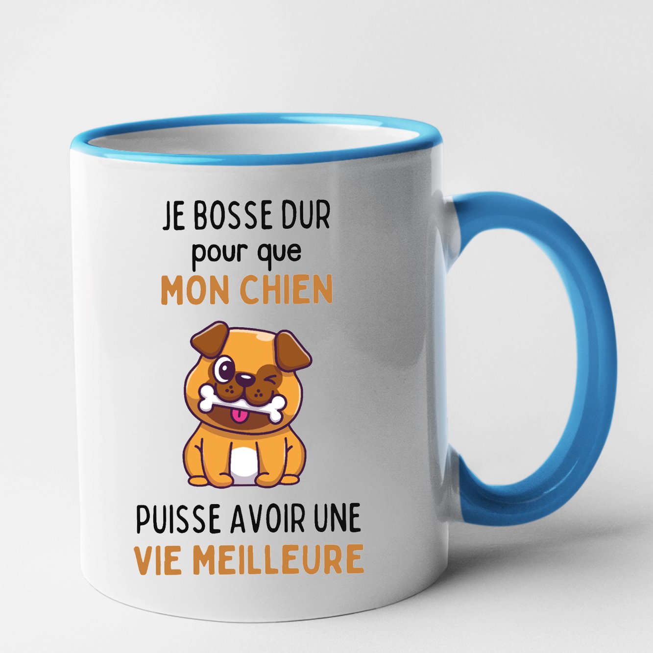 Mug Je bosse dur pour mon chien