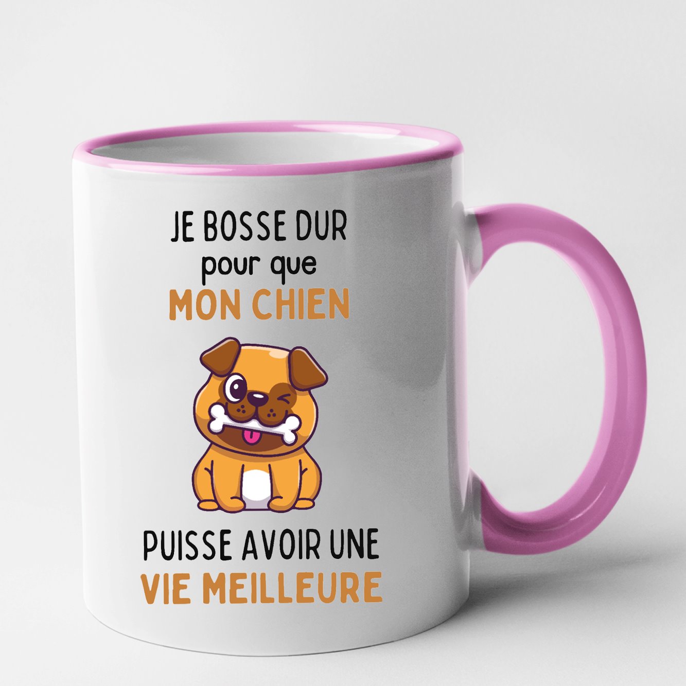 Mug Je bosse dur pour mon chien