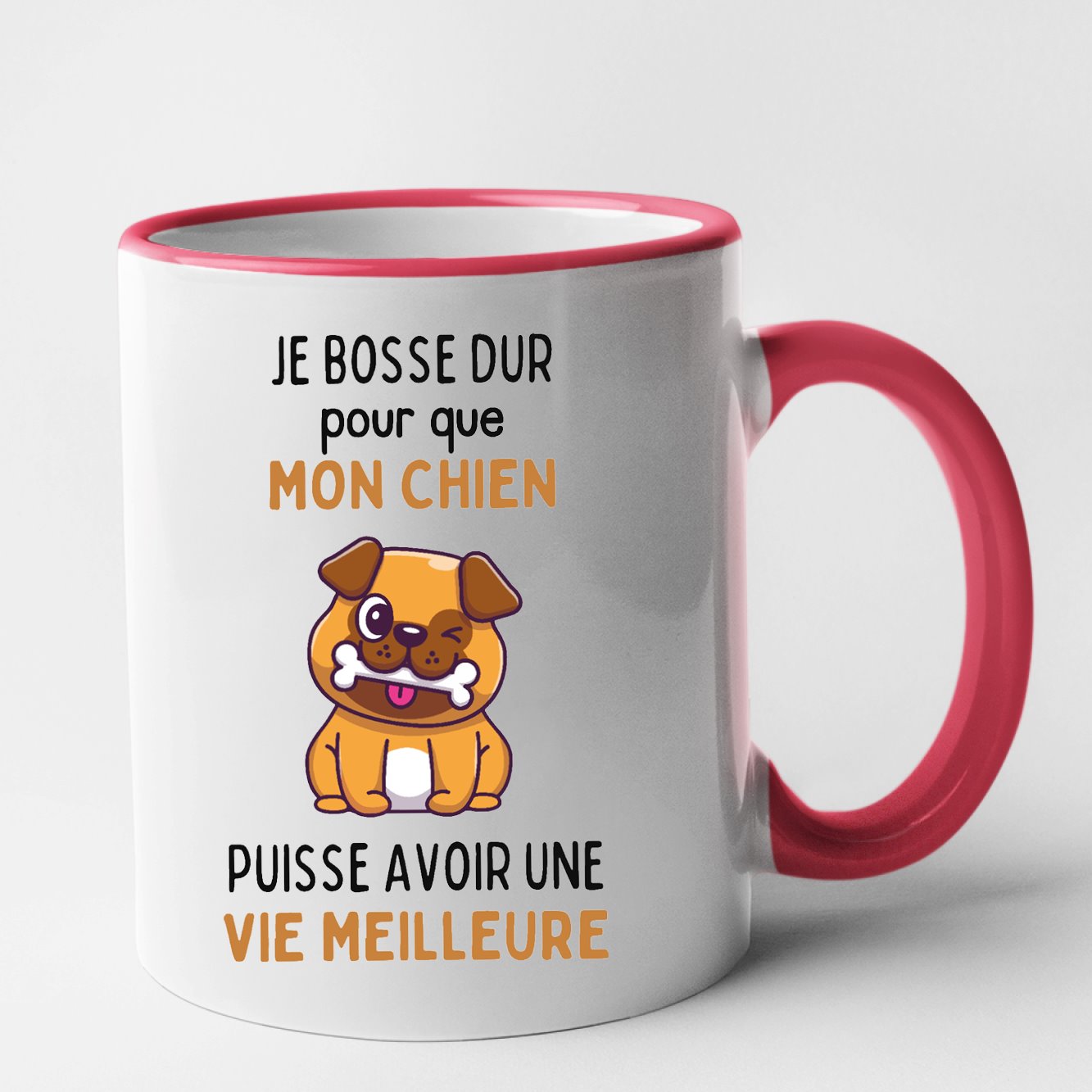 Mug Je bosse dur pour mon chien