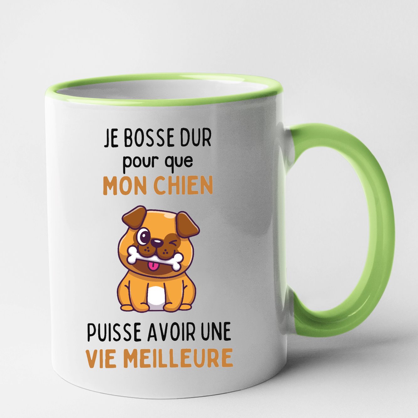 Mug Je bosse dur pour mon chien