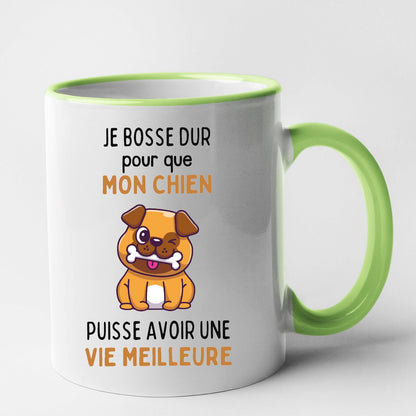 Mug Je bosse dur pour mon chien