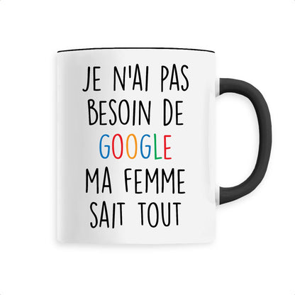 Mug Je n'ai pas besoin de Google