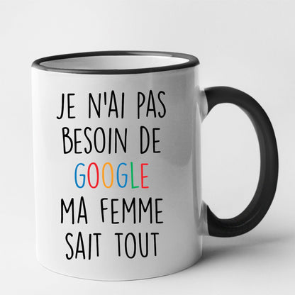 Mug Je n'ai pas besoin de Google