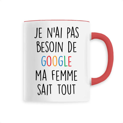 Mug Je n'ai pas besoin de Google