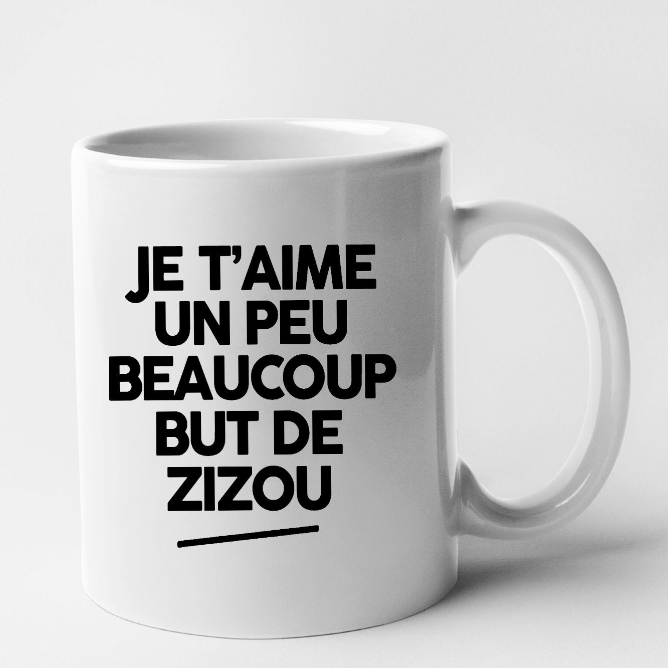 Mug Je t'aime un peu beaucoup but de Zizou