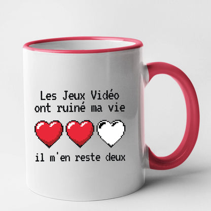 Mug Les jeux vidéo ont ruiné ma vie il m'en reste deux