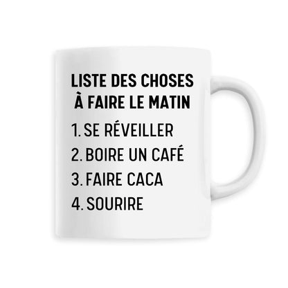 Mug Liste des choses à faire le matin