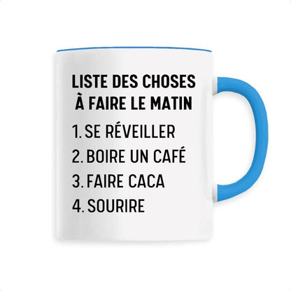 Mug Liste des choses à faire le matin