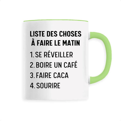 Mug Liste des choses à faire le matin