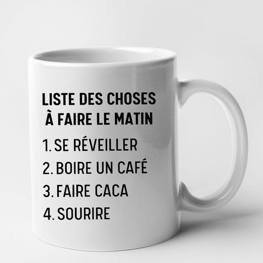 Mug Liste des choses à faire le matin