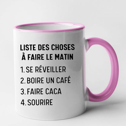 Mug Liste des choses à faire le matin