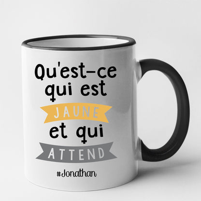 Mug Qu'est-ce qui est jaune Jonathan