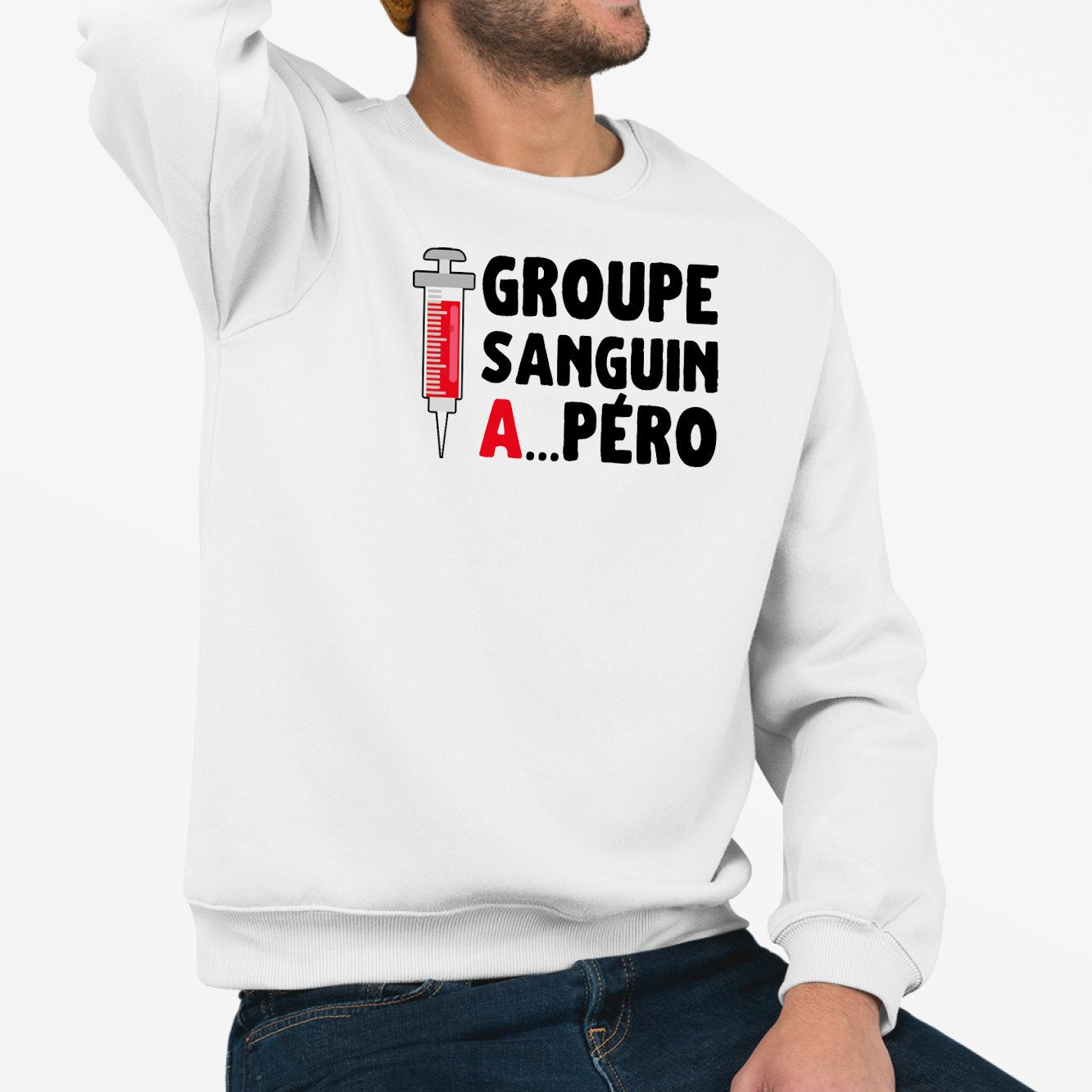 Sweat Adulte Groupe sanguin Apéro