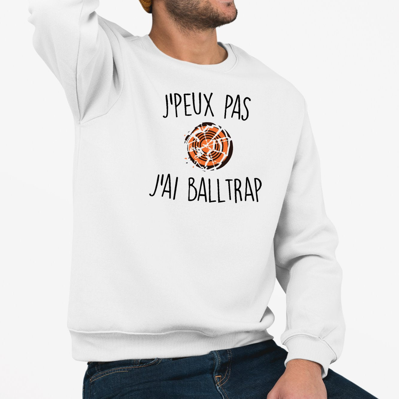 Sweat Adulte J'peux pas j'ai ball-trap