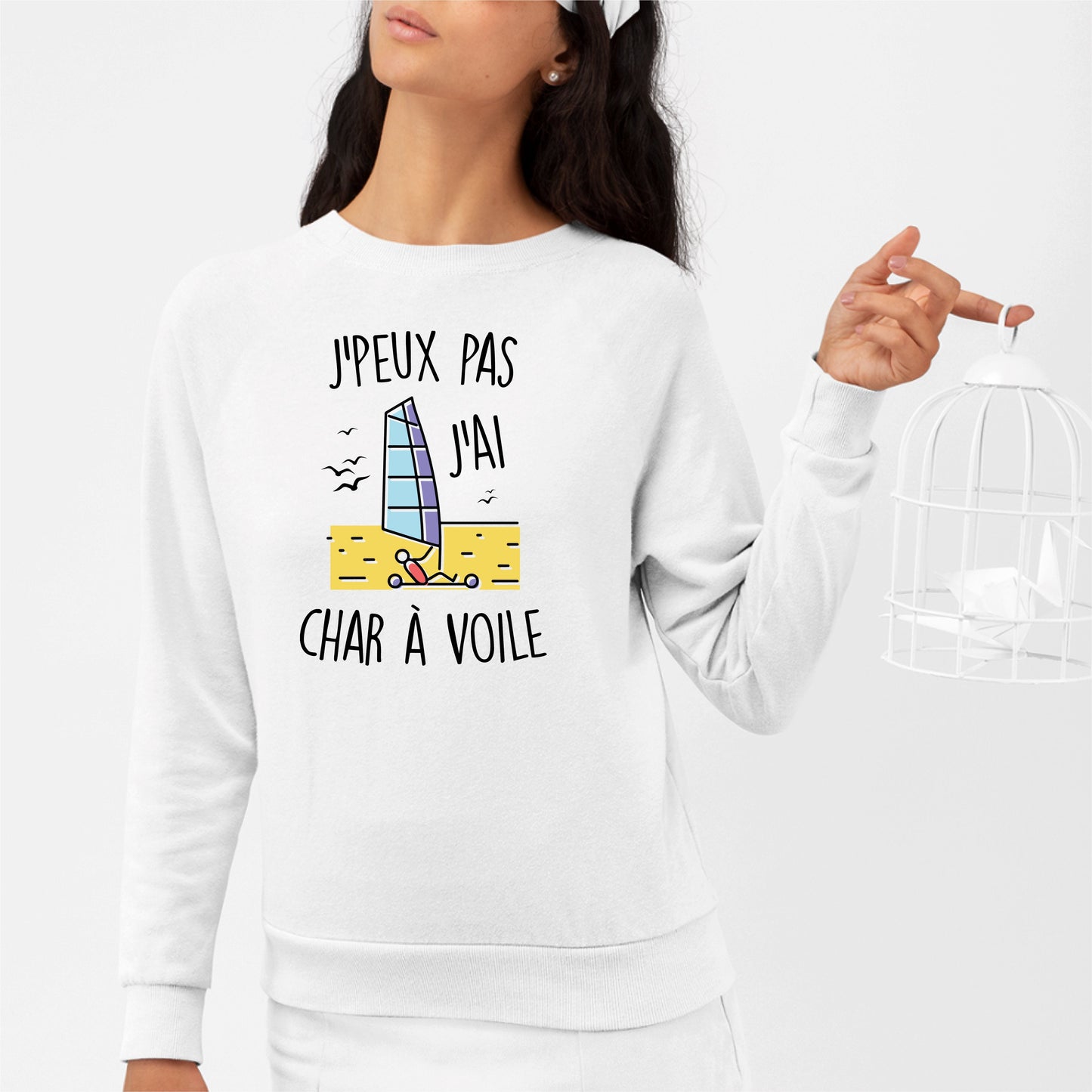 Sweat Adulte J'peux pas j'ai char à voile