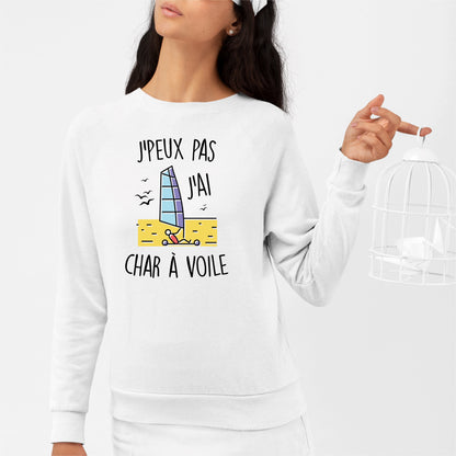 Sweat Adulte J'peux pas j'ai char à voile