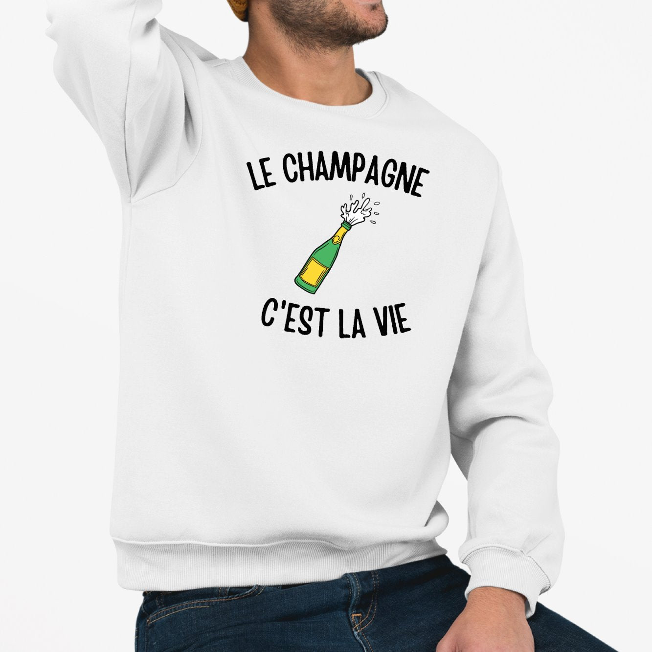 Sweat Adulte Le champagne c'est la vie