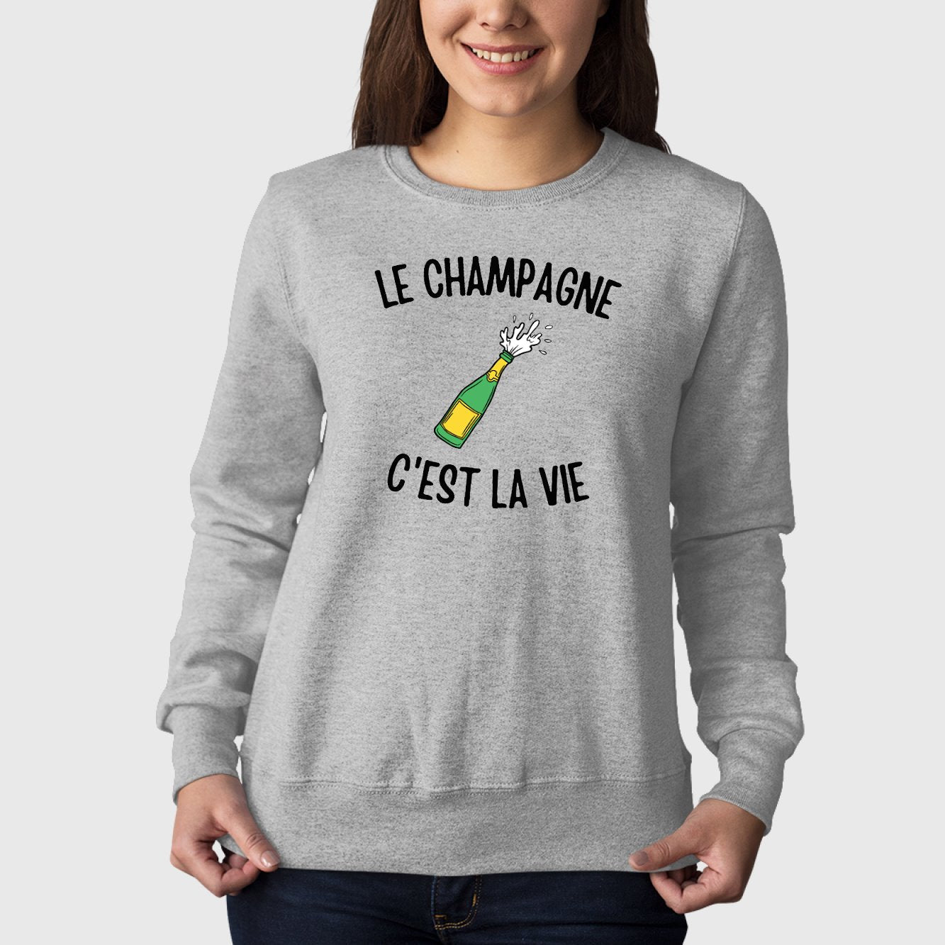 Sweat Adulte Le champagne c'est la vie