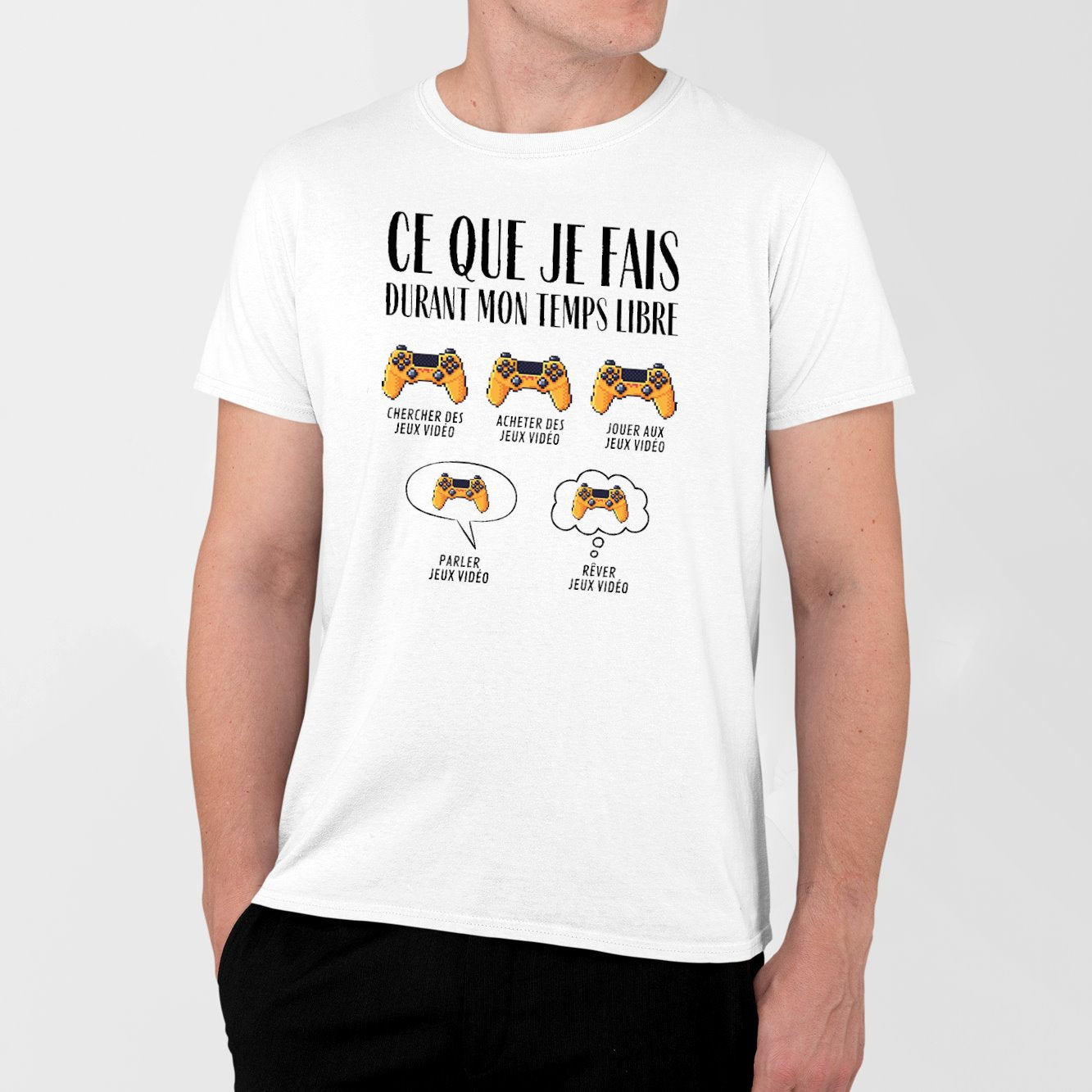 T-Shirt Homme Ce que je fais durant mon temps libre Jeux vidéo