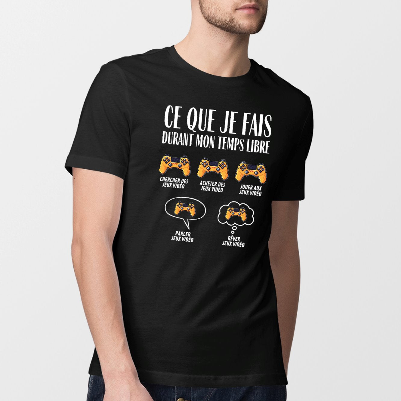 T-Shirt Homme Ce que je fais durant mon temps libre Jeux vidéo