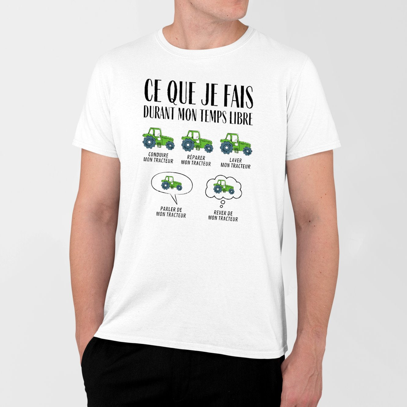 T-Shirt Homme Ce que je fais durant mon temps libre Tracteur