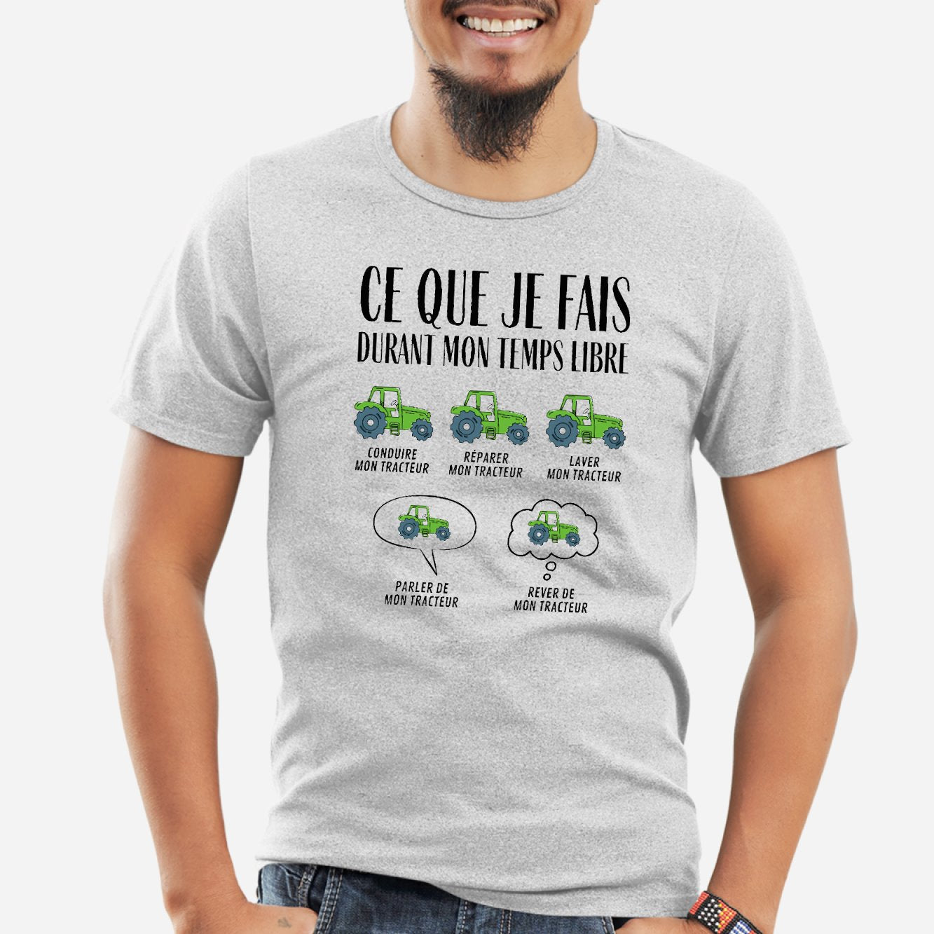 T-Shirt Homme Ce que je fais durant mon temps libre Tracteur