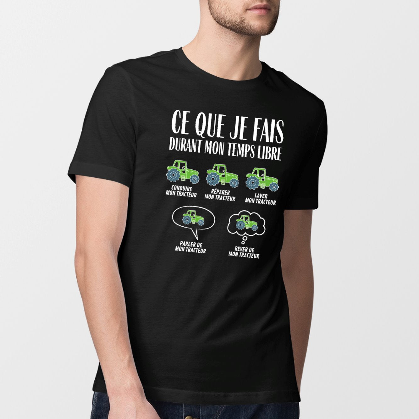 T-Shirt Homme Ce que je fais durant mon temps libre Tracteur