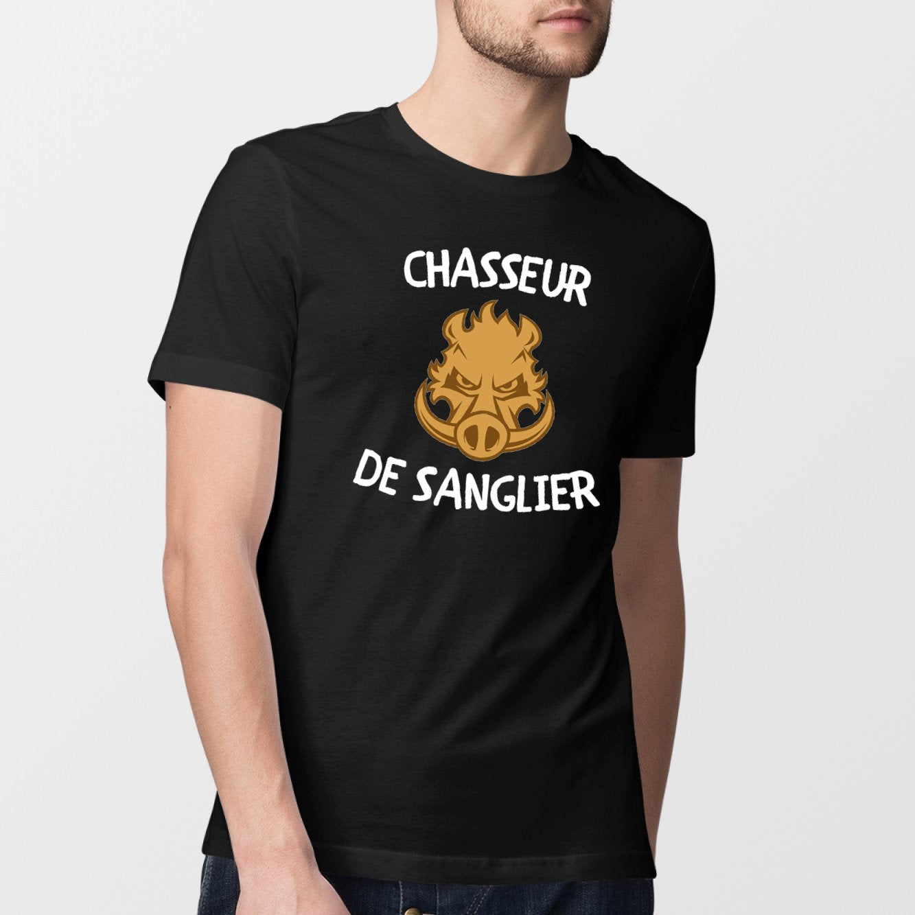 T-Shirt Homme Chasseur de sanglier