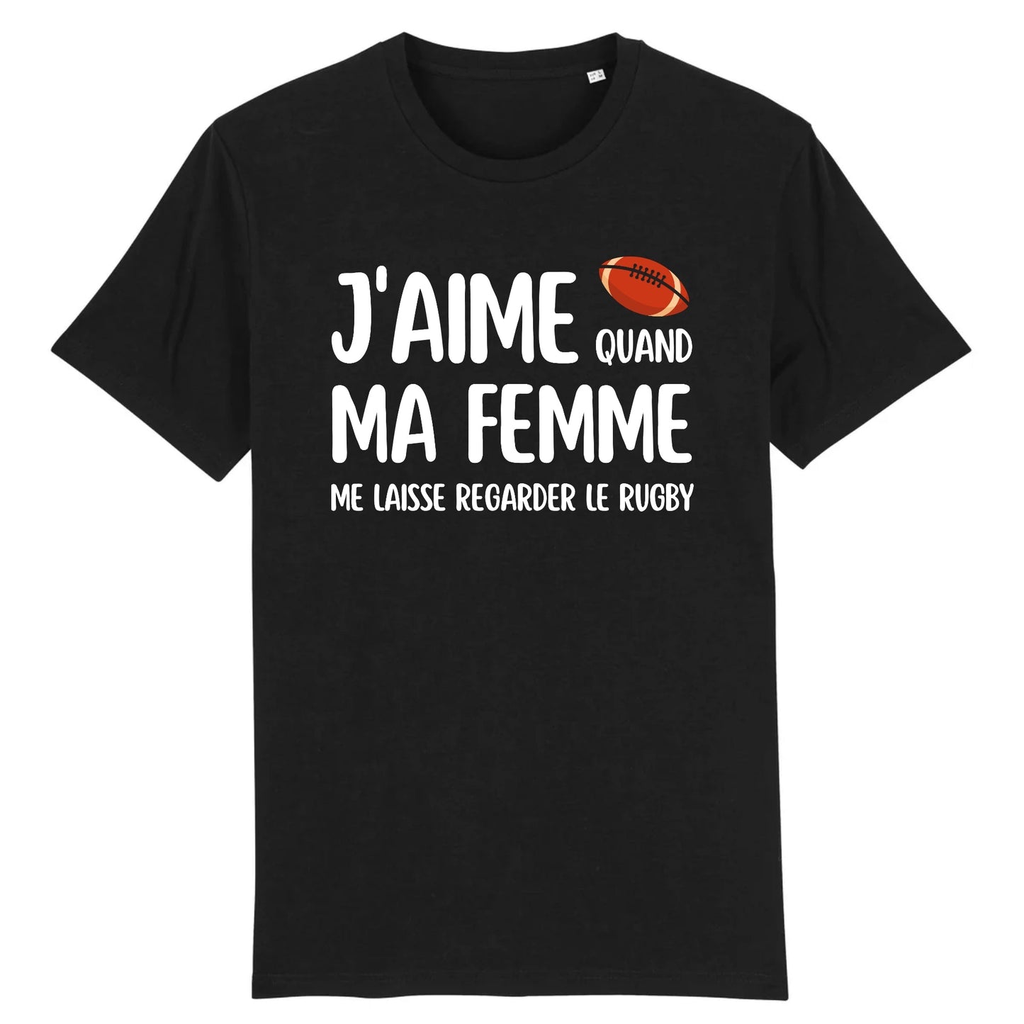 T-Shirt Homme J'aime quand ma femme me laisse regarder le rugby