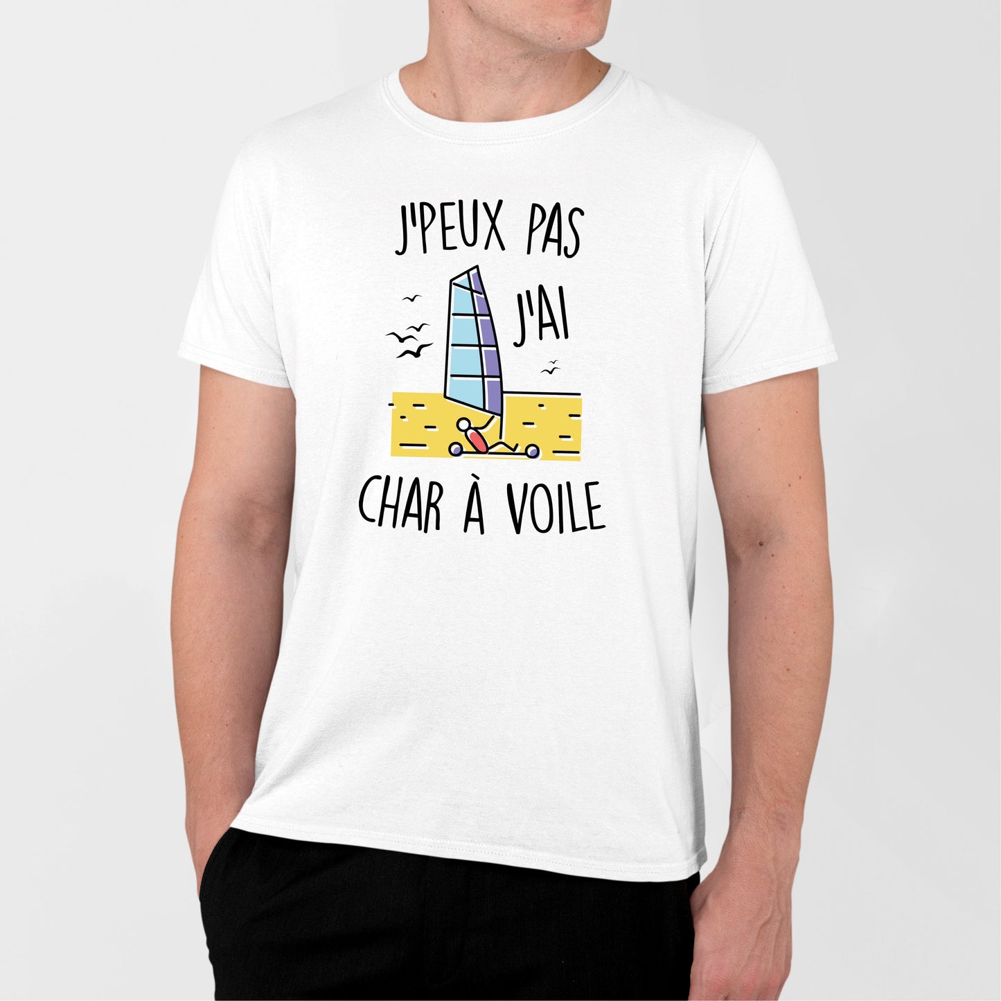 T-Shirt Homme J'peux pas j'ai char à voile